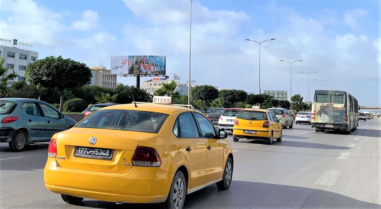 Route GP9 Direction Tunis niveau Banque de Tunisie