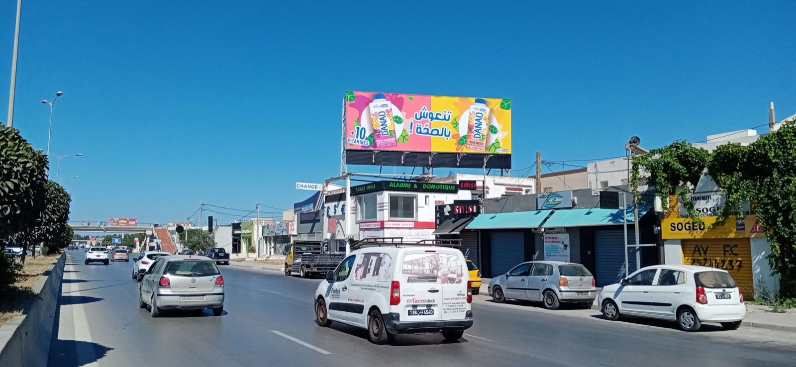 Route GP9 direction la Marsa en face de DECATHLON